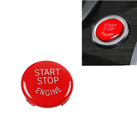 Capac / ornament buton start-stop pentru BMW Seria E E60 E61 E87 E90 E91 E92 E70 Rosu
