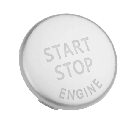 Capac / ornament buton start-stop pentru BMW Seria E E60 E61 E87 E90 E91 E92 E70 Gri