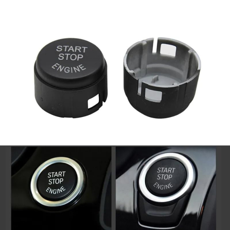 Capac / ornament buton start-stop pentru BMW Seria F 3 5 7 X F30 F10 F11 F01 Negru