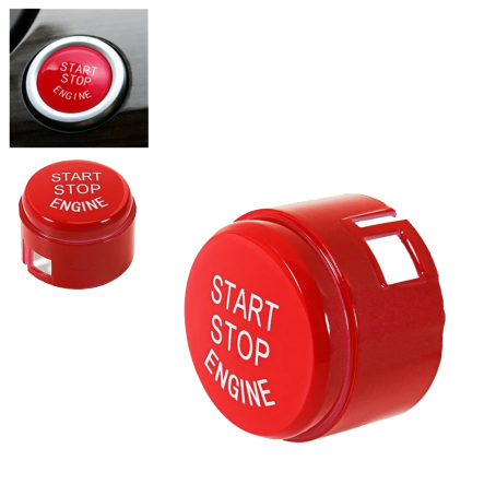 Capac / ornament buton start-stop pentru BMW Seria F 3 5 7 X F30 F10 F11 F01 Rosu