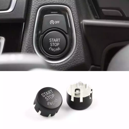 Buton/ornament pentru buton start-stop cu sistem OFF pentru BMW Seria F 3 5 7 X F30 F10 F11 F01, Negru