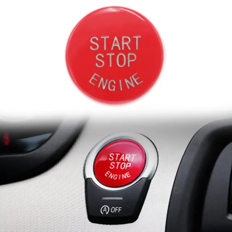 Buton/ornament pentru buton start-stop cu sistem OFF pentru BMW Seria F 3 5 7 X F30 F10 F11 F01, Rosu