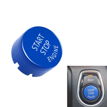 Buton/ornament pentru buton start-stop cu sistem OFF pentru BMW Seria F 3 5 7 X F30 F10 F11 F01, Albastru