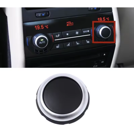 Buton pentru climatronic cu inel fără inscripție pentru BMW 5, 6, 7, X5, X6, F10, F01, F04, F06, F07, F15