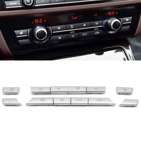 Set butoane climatizare pentru BMW 5 6 7 F10 F01 F11 F06 F07, 11 buc cromate