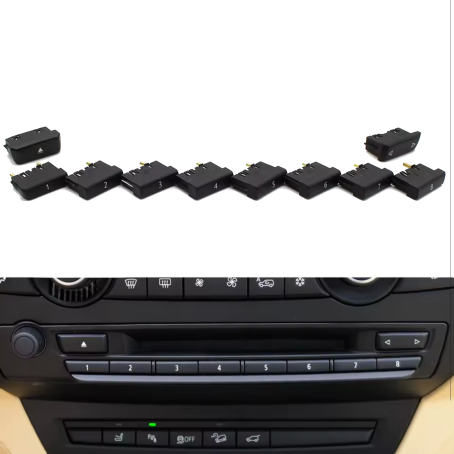 Set 10 bucăți butoane pentru radio, Model A, la BMW X5 X6 E70 E71 E72 (2007-2013) - (7,8)