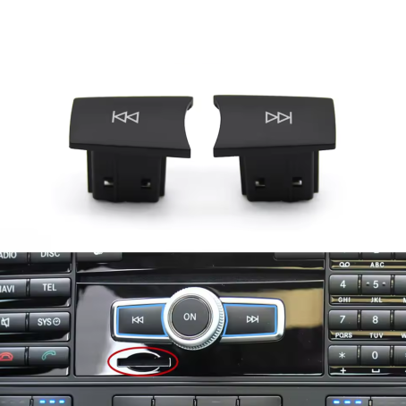 Butoane cu săgeți pentru CD / radio, Model B, pentru Mercedes A B C CLA CLS E GL GLA GLK ML SLC SLK class (2009-2015)