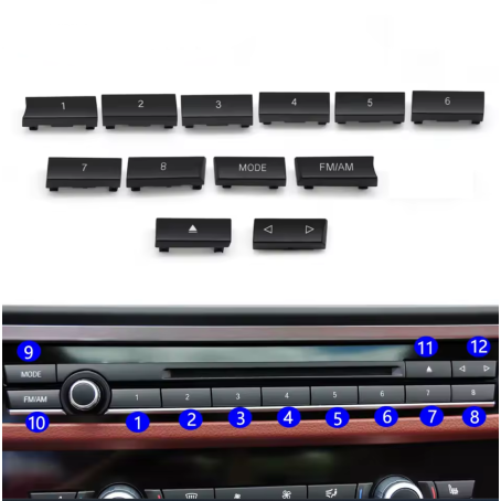 Butoane pentru radio, Model A, la BMW Seria 5 6 7 F10 F11 F18 F07 F06 F12 F13 F01 F02 F04 (2009-2019)
