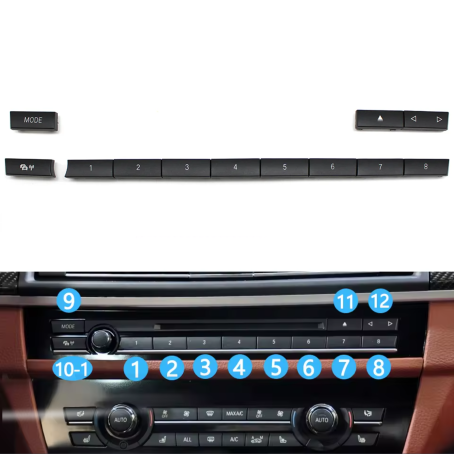 Butoane pentru radio, Model B, la BMW Seria 5 6 7 F10 F11 F18 F07 F06 F12 F13 F01 F02 F04 (2009-2019)