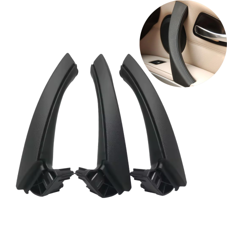 Set mânere negre pentru BMW Seria 3 E90/E91, 6 piese cu elemente de fixare