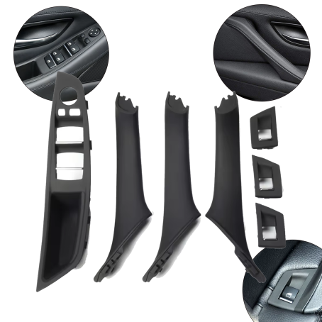Set complet de mânere interioare pentru BMW Seria 5 F10/F11, negre, piese interioare