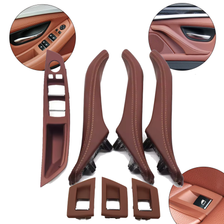 Set complet de mânere interioare pentru BMW Seria 5 F10 F11, rosu-maro - mânere întregi