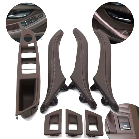 Set complet mânere interioare pentru BMW seria 5 F10 F11, moka, mânere și panou fără retragere oglinzi