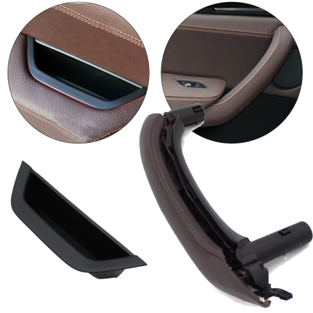 Set complet pentru mânerele interioare din față pentru BMW X3 X4 F25 F26, negru-moka