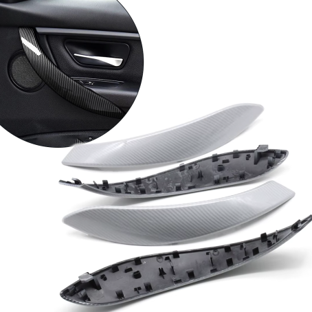 Set capace interioare pentru mânere BMW Seria 3 4 (modele F, 2013–2018), gri-carbon