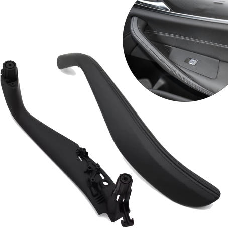 Mâner interior dreapta față negru pentru BMW seria 5 G30 G31 G38 M5 F90, 2 piese