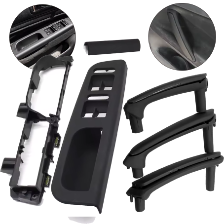 Set complet mânere și panou negre cu 4 geamuri electrice la VW Passat B5 B5.5 (1996-2005)