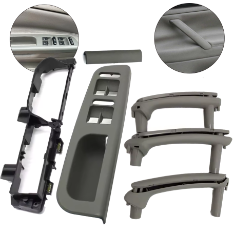 Set complet mânere și panou gri cu 4 geamuri electrice la VW Passat B5 B5.5 (1996–2005)