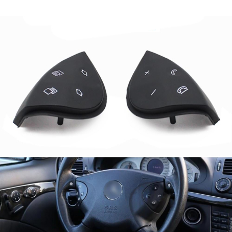 Butoane pentru volan pentru Mercedes-Benz W211 E-Class (2003–2008), negre