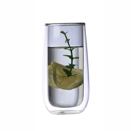 Cană de apă cu pereți dubli, neagră, cu design elegant, 280 ml