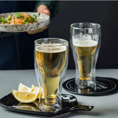 Set 2 buc. pahare de bere cu pereți dubli de 250 ml – formă elegantă și izolatoare