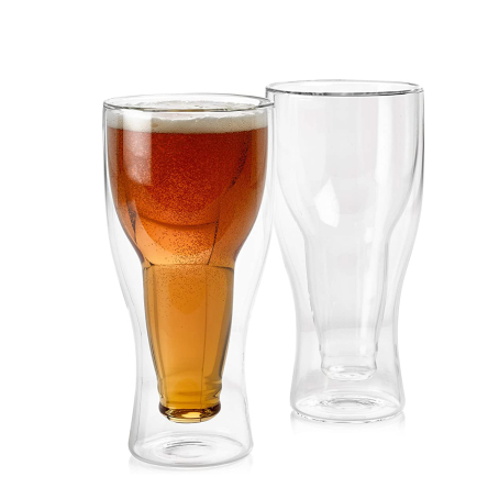 Set 2 buc. pahare de bere cu pereți dubli de 450 ml – formă elegantă și izolatoare