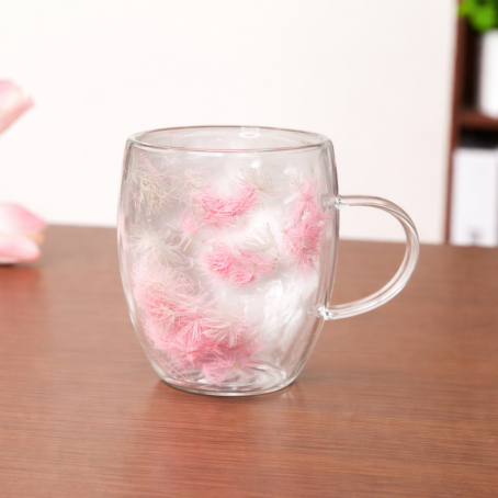 Cană magică cu fund dublu, cu pene încorporate și mâner, 350 ml