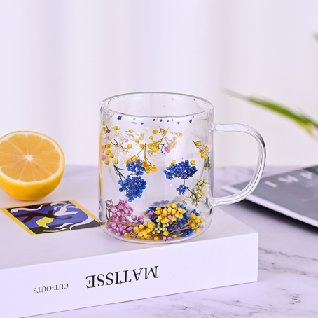 Cană artistică cu pereți dubli și bile multicolore încorporate, 350 ml