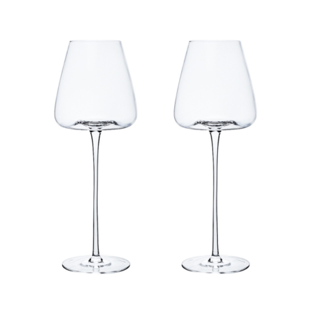 Set 2 pahare elegante de cristal pentru vin roșu cu design elegant, 590 ml