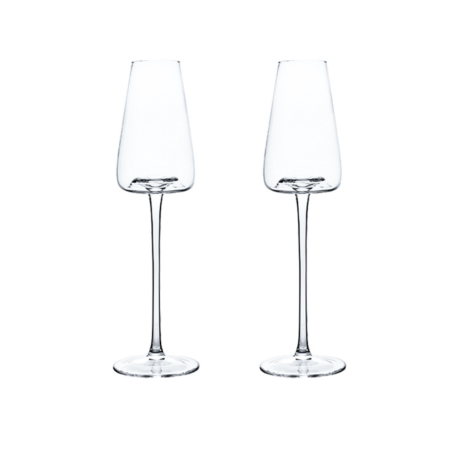 Set 2 pahare cristal pentru șampanie și vinuri spumante cu design rafinat, 240 ml
