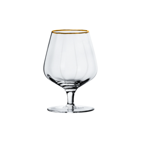 Pahar de cristal pentru brandy și coniac cu margine aurie - 290 ml, design elegant
