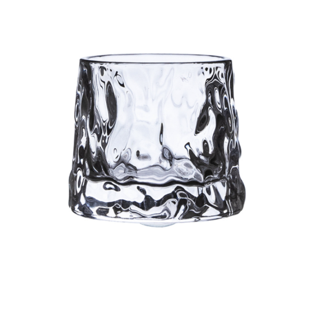 Pahar de sticlă cu relief ondulat pentru whisky, vodcă și băuturi cocktail, 150 ml