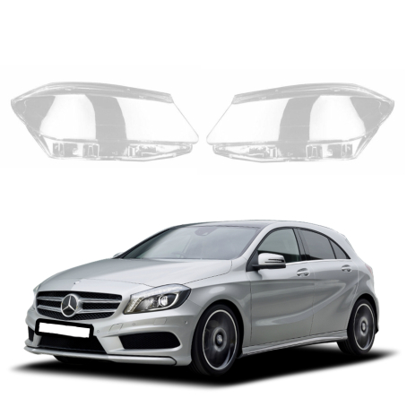Комплект стъкла за фарове на Mercedes-Benz A class W176 (12-15), ляво и дясно 