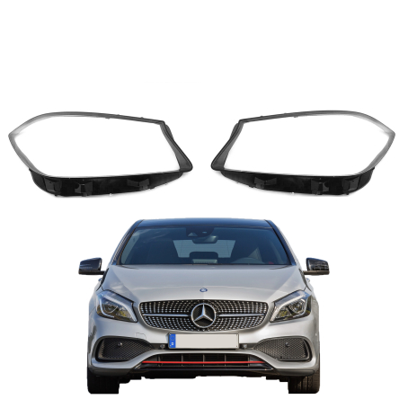 Комплект стъкла за фарове на Mercedes-Benz A class W176 (16-18), ляво и дясно 