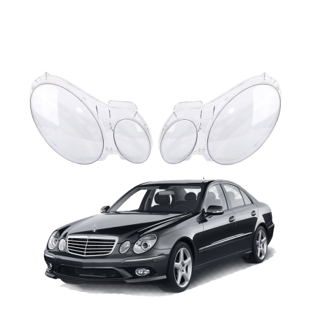 Комплект стъкла за фарове на Mercedes-Benz E class W211 (03-09), ляво и дясно 