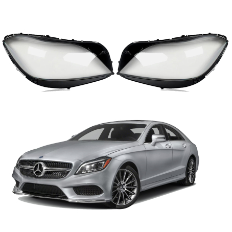 Комплект стъкла за фарове на Mercedes-Benz W218 CLS (15-18), ляво и дясно 
