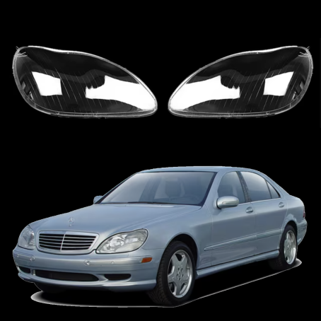 Комплект стъкла за фарове на Mercedes-Benz S class W220 (03-05), ляво и дясно 
