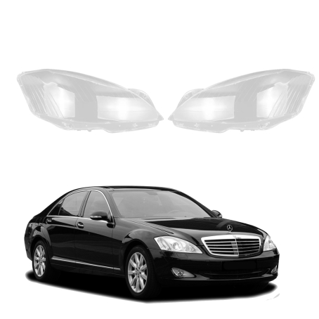 Комплект стъкла за фарове на Mercedes-Benz S class W221 (07-09), ляво и дясно 