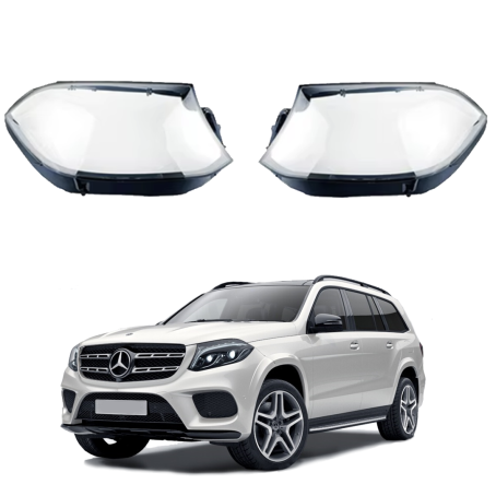 Комплект стъкла / капаци за фарове за Mercedes-Benz GLS X166 GL (15-19), ляво и дясно 