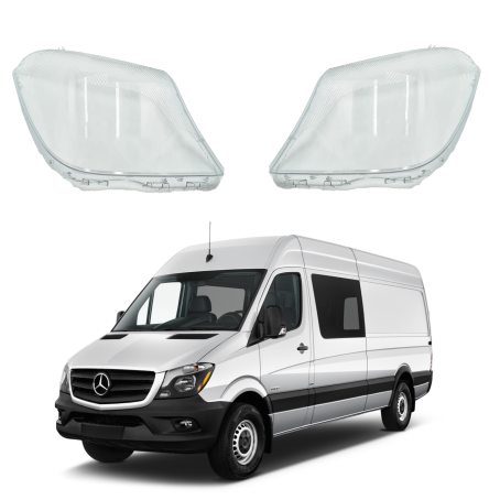 Комплект стъкла / капаци за фарове Mercedes Sprinter W906 (16-18), ляво и дясно 