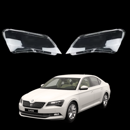 Комплект стъкла / капаци за фарове Skoda Superb 3 (16-19), ляво и дясно 