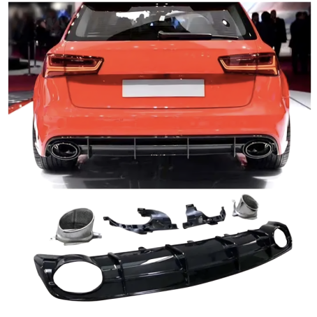 Difuzor bara spate RS, completare pentru Audi A6 C7 FACELIFT (15-18)