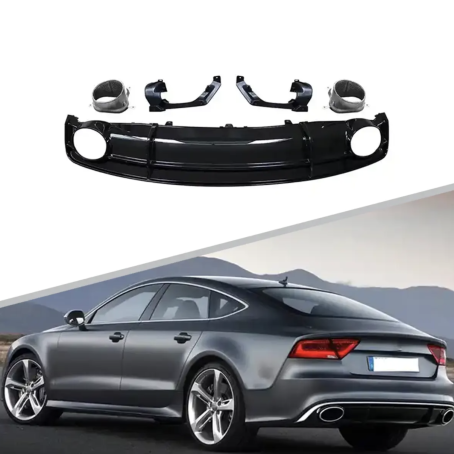 Difuzor bara spate RS cu aspect RS7 pentru Audi A7 2012-2015