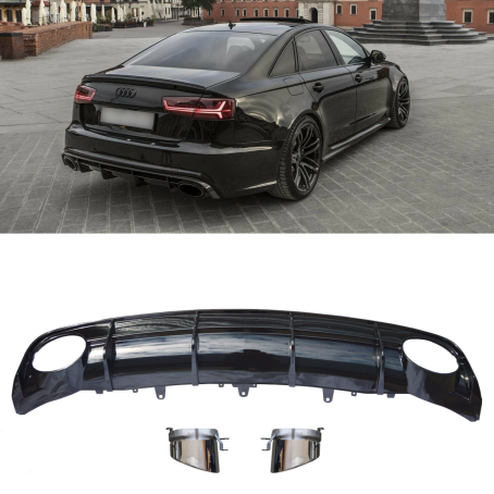 Difuzor bară spate S-line pentru Audi A6 C7 RS