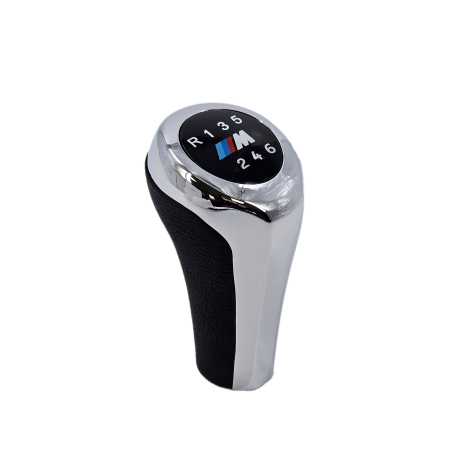 Bilă cromată pentru maneta schimbătorului de viteze cu 6 trepte și logo M pentru BMW seria E - DZ004
