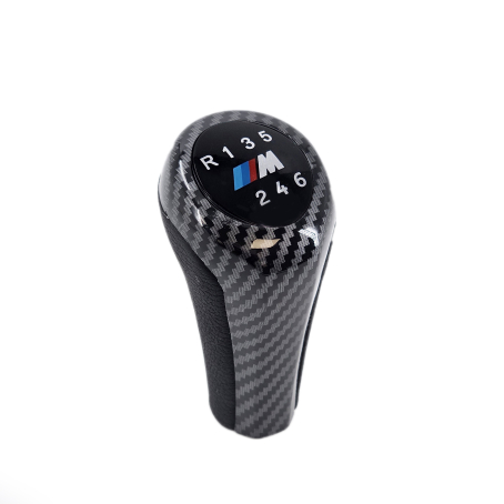 Bilă schimbător viteze design fibră de carbon, 6 viteze, cu sigla M, pentru BMW Seria E - DZ020