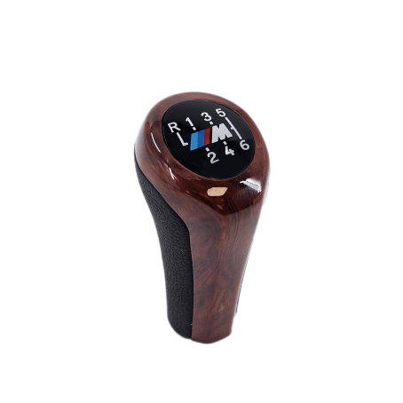 Nucă pentru schimbător de viteze, culoare mahon, cu 6 viteze, cu logo M pentru BMW Seria E - DZ038