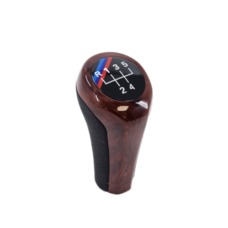 Nucă pentru schimbător de viteze M Performance, culoare mahon, cu 5 viteze, pentru BMW Seria E - DZ039