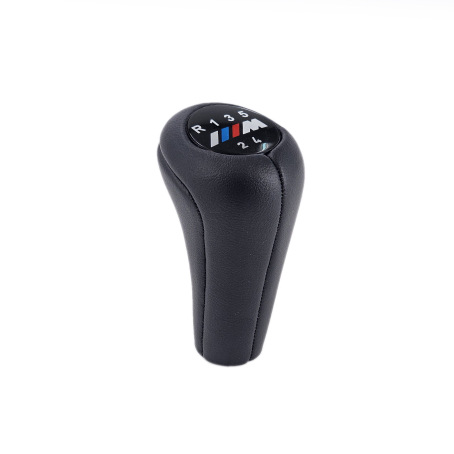 Nucă pentru schimbător de viteze din piele, cu 5 viteze, cu logo M pentru BMW Seria E - DZ059
