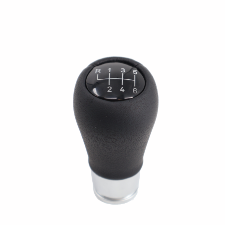 Nucă schimbător de viteze din piele neagră cu element cromat, 6 trepte pentru BMW Seria E - DZ082